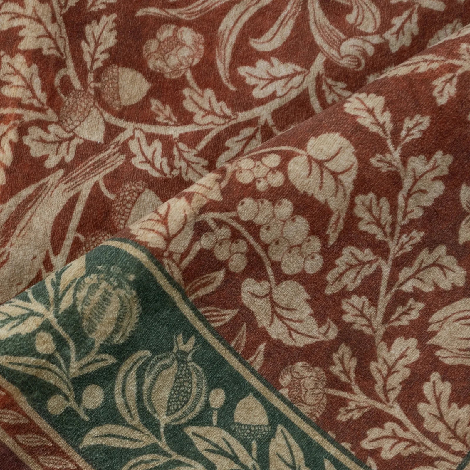 Mirage Washable Maximalism Vintage Blossom Red Rug Area Rugs Lahome