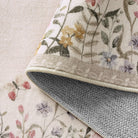 Solene Washable Modern Blooming Floral Garden Beige Rug Area Rugs Lahome