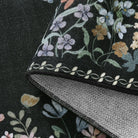 Solene Washable Modern Blooming Floral Garden Black Rug Area Rugs Lahome