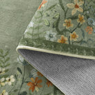 Solene Washable Modern Blooming Floral Garden Green Rug Area Rugs Lahome