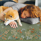 Solene Washable Modern Blooming Floral Garden Green Rug Area Rugs Lahome