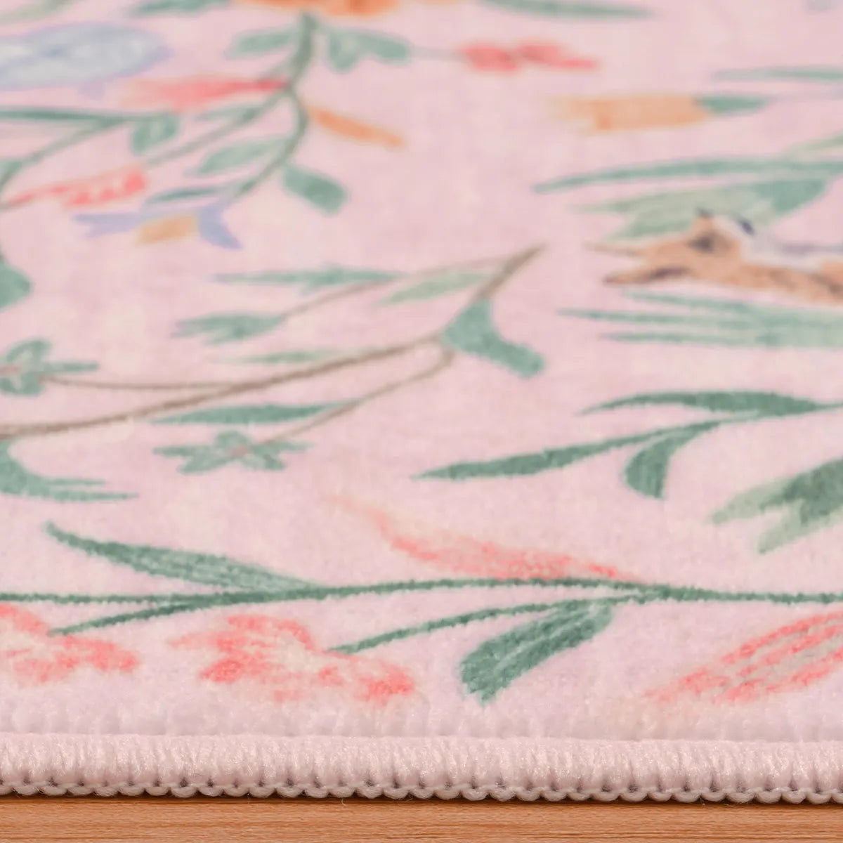 Lahome Washable Fantasy Garden Unicorn Pink Area Rug for living room.