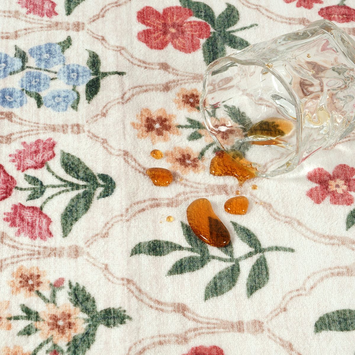 Naya Washable Moroccan Floral Beige/Pink Rug Clearance Rugs Lahome