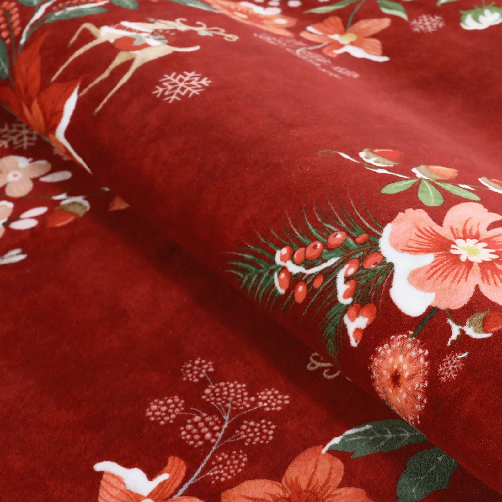 Nicolas Christmas Washable Floral Bell Red Rug Area Rugs Lahome