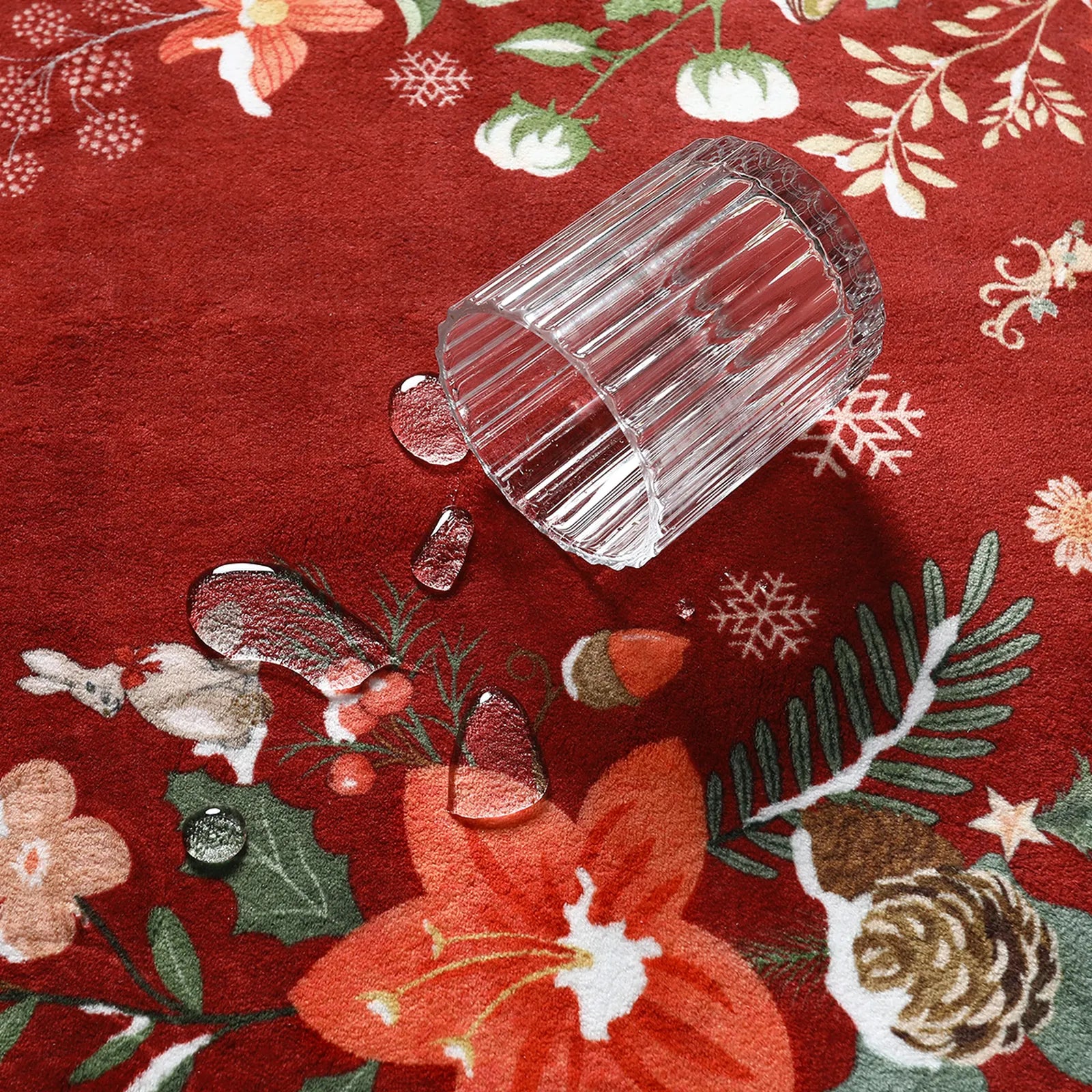 Nicolas Christmas Washable Floral Bell Red Rug Area Rugs Lahome