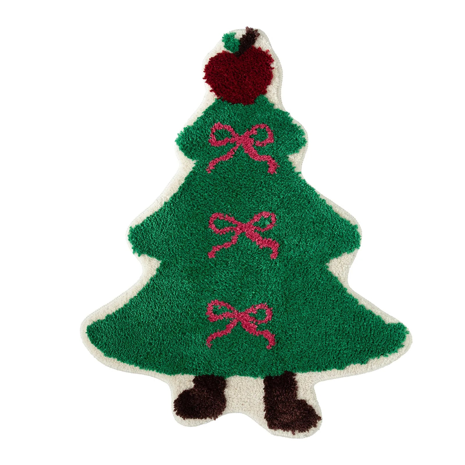 Norbert Christmas Washable Tree Shaped Green Bathmat Bathmat Lahome