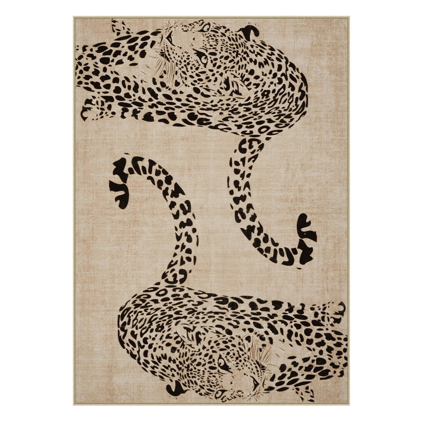 Pantera Washable Modern Safari Leopard Beige Rug Area Rugs Lahome