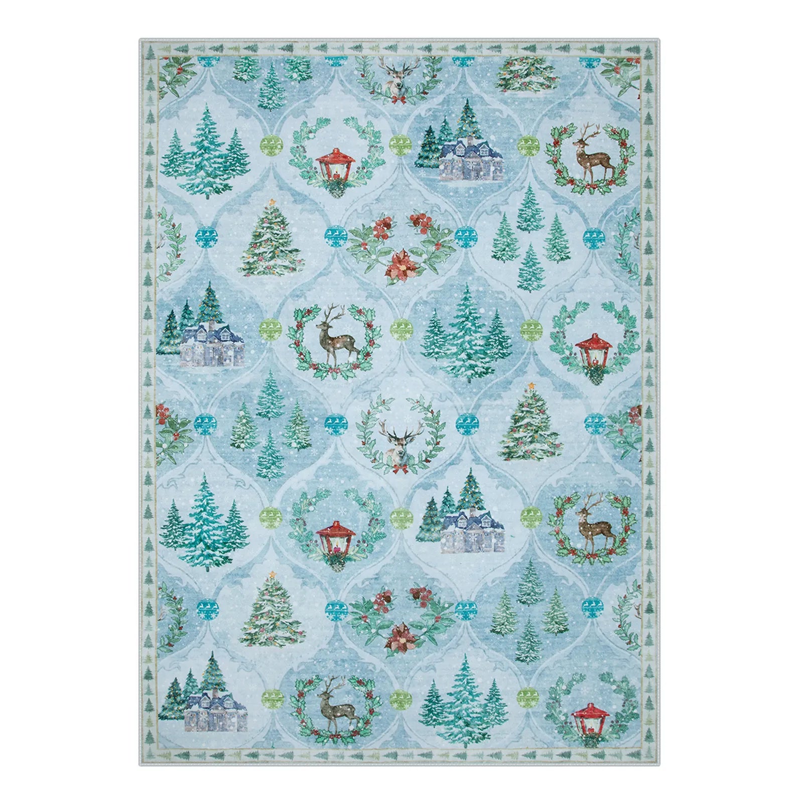 Pascal Christmas Washable World Moroccan Blue Rug Area Rugs Lahome