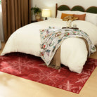 Perle Christmas Washable Crystal Snowflake Red Rug Area Rugs Lahome