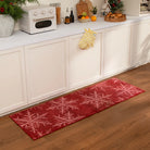 Perle Christmas Washable Crystal Snowflake Red Rug Area Rugs Lahome