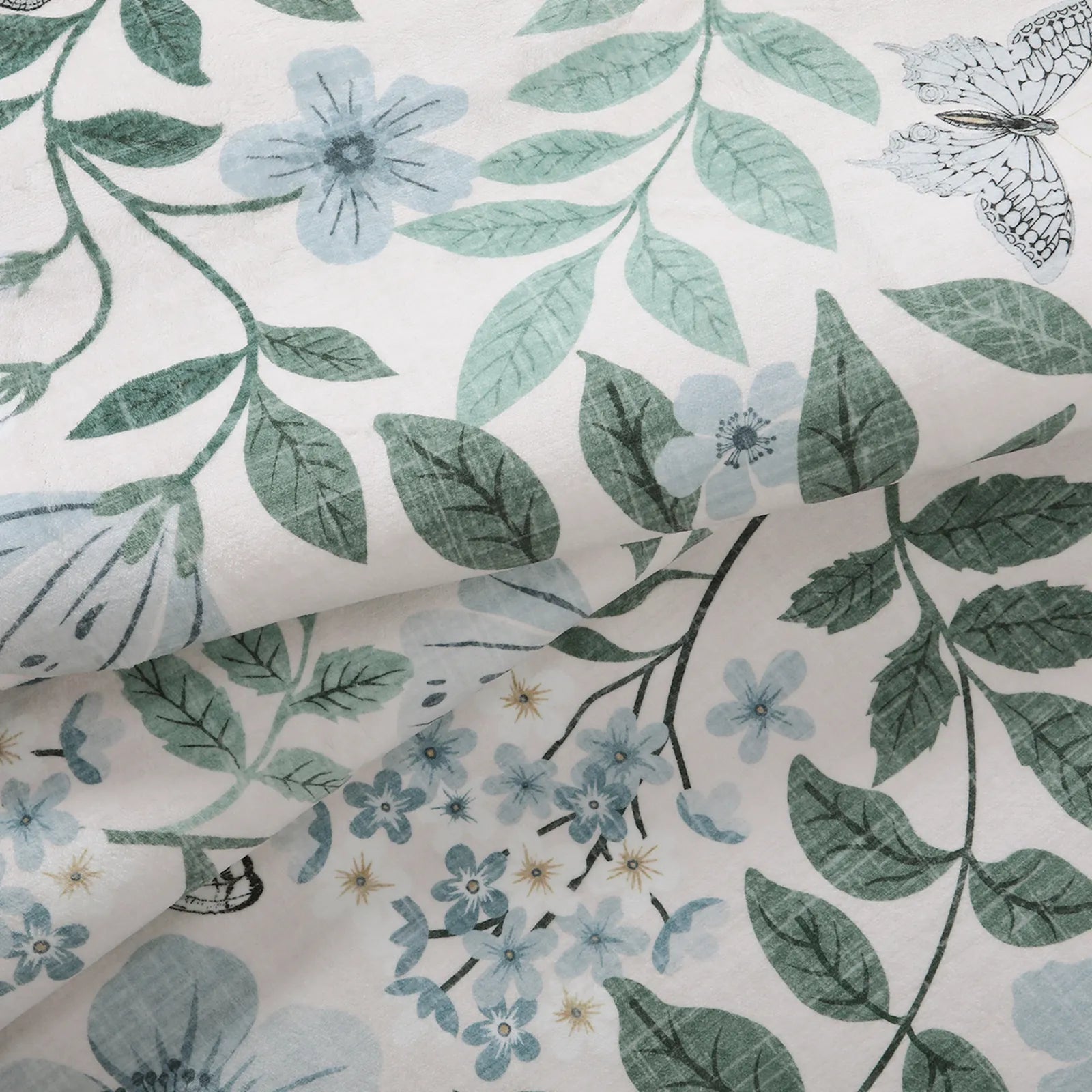 Reverie Washable Vintage Botanical Floral Teal Rug Area Rugs Lahome