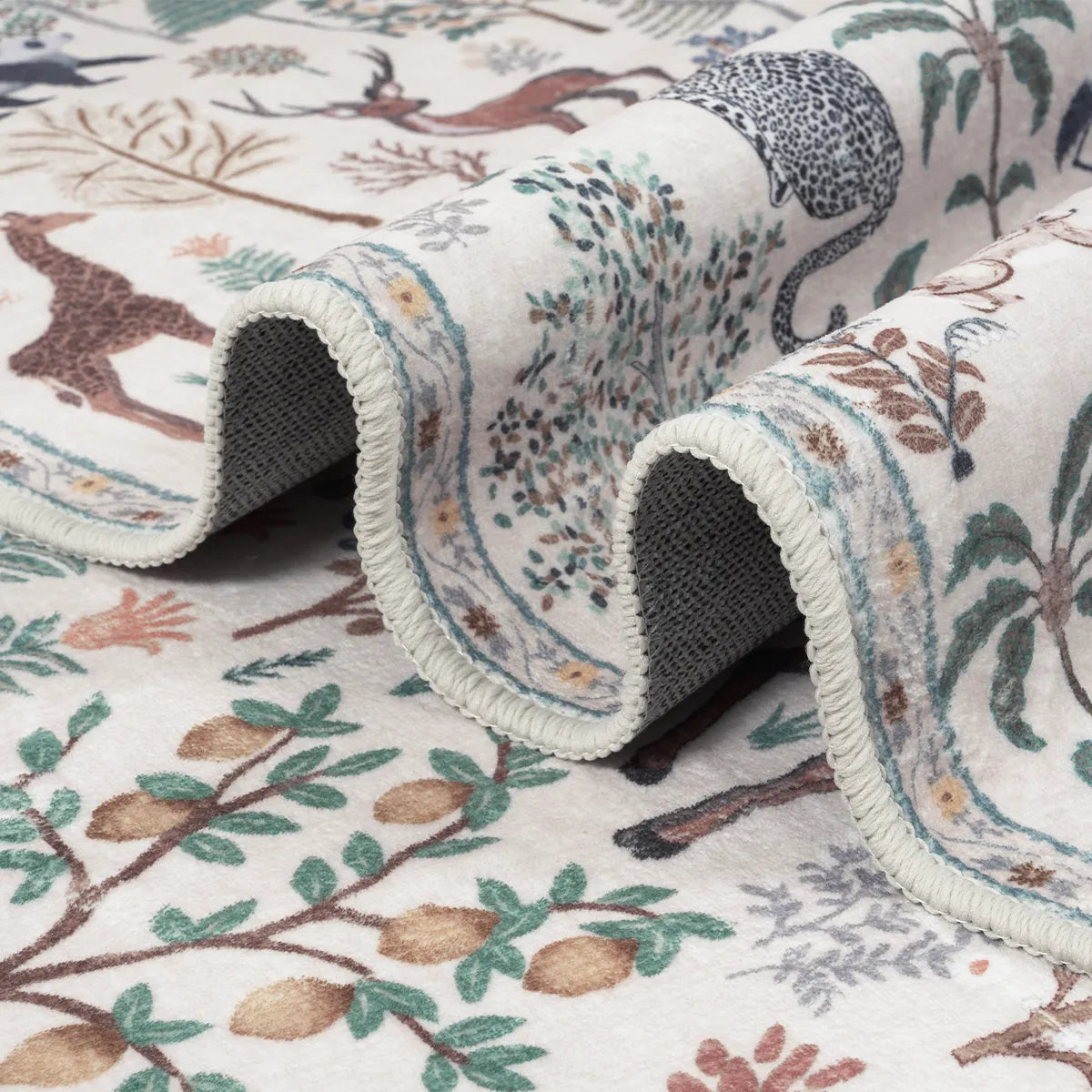 Roam Washable Jungle Animals Beige Rug Rugs Lahome