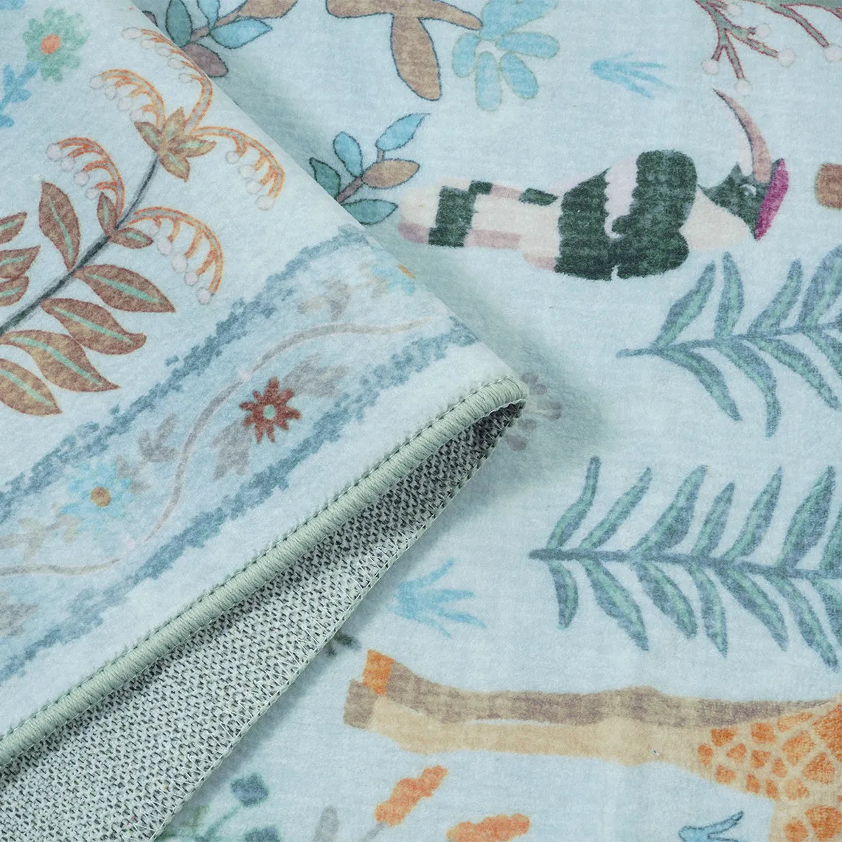 Roam Washable Jungle Animals Blue Rug Rugs Lahome