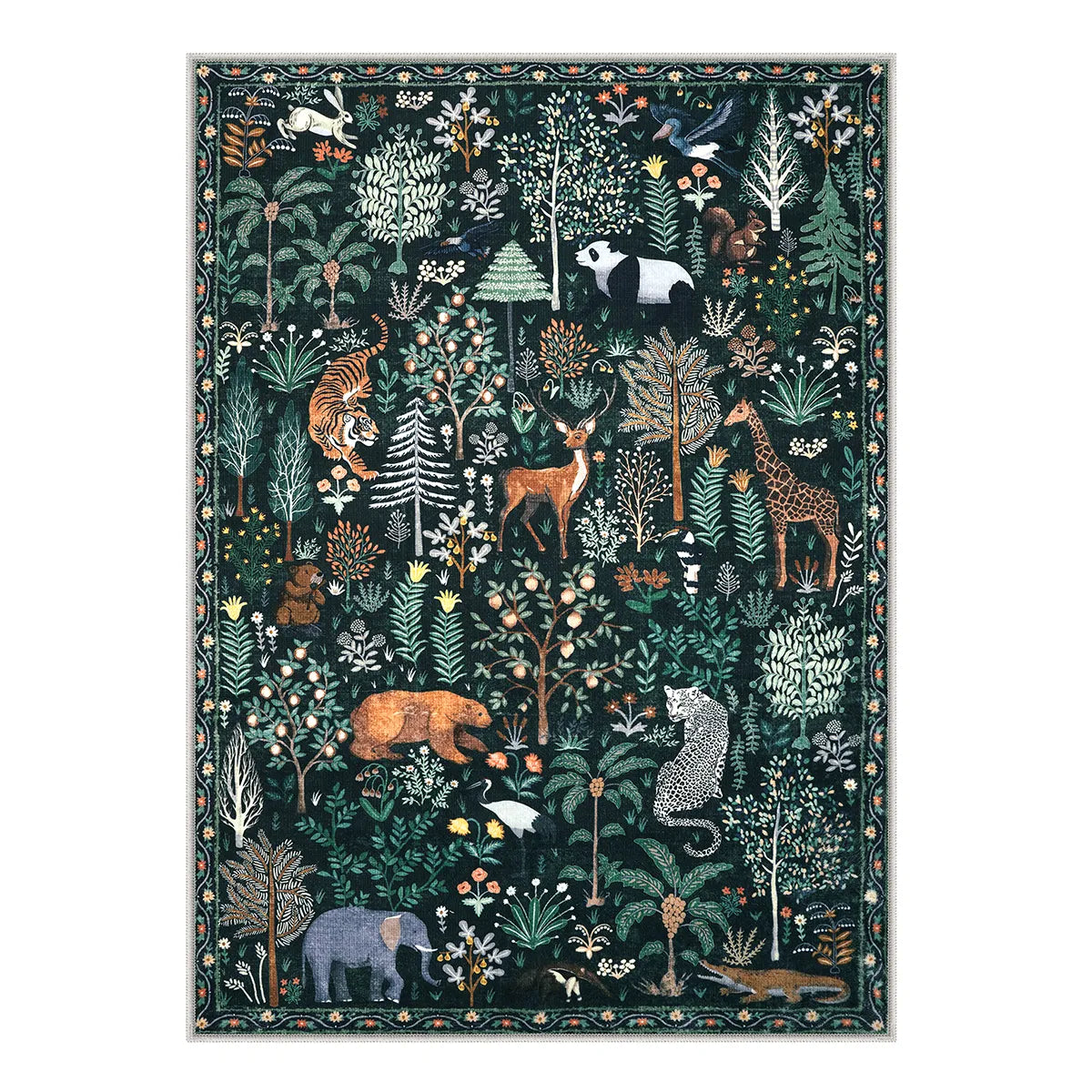 Roam Washable Jungle Animals Green Rug Rugs Lahome