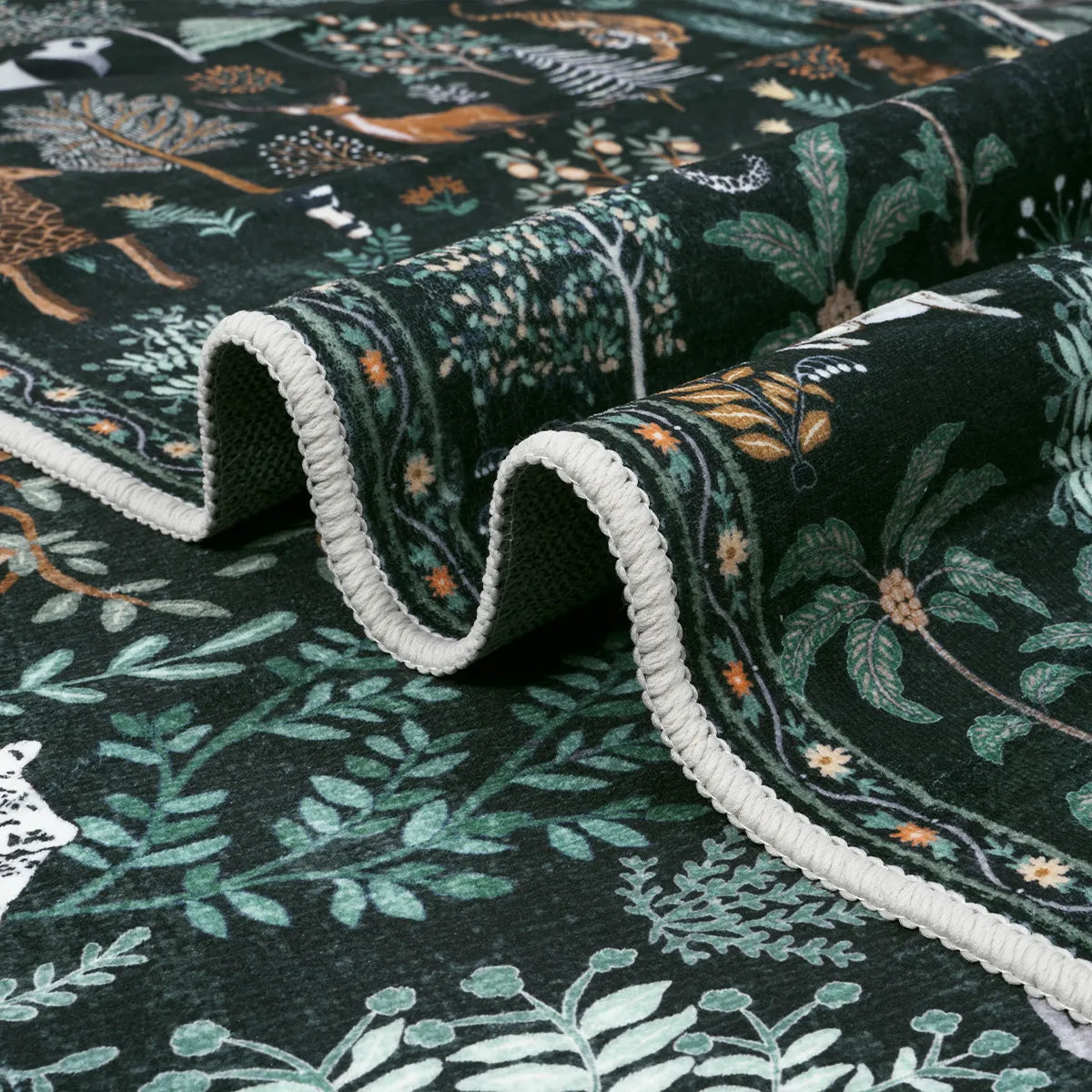 Roam Washable Jungle Animals Green Rug Rugs Lahome