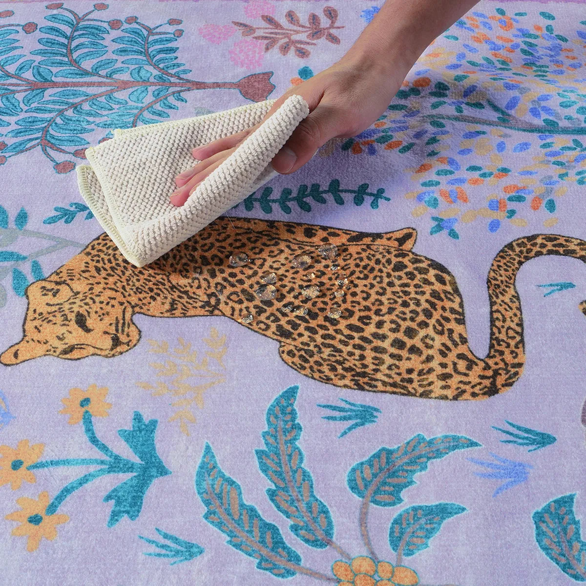 Roam Washable Jungle Animals Purple Rug Rugs Lahome