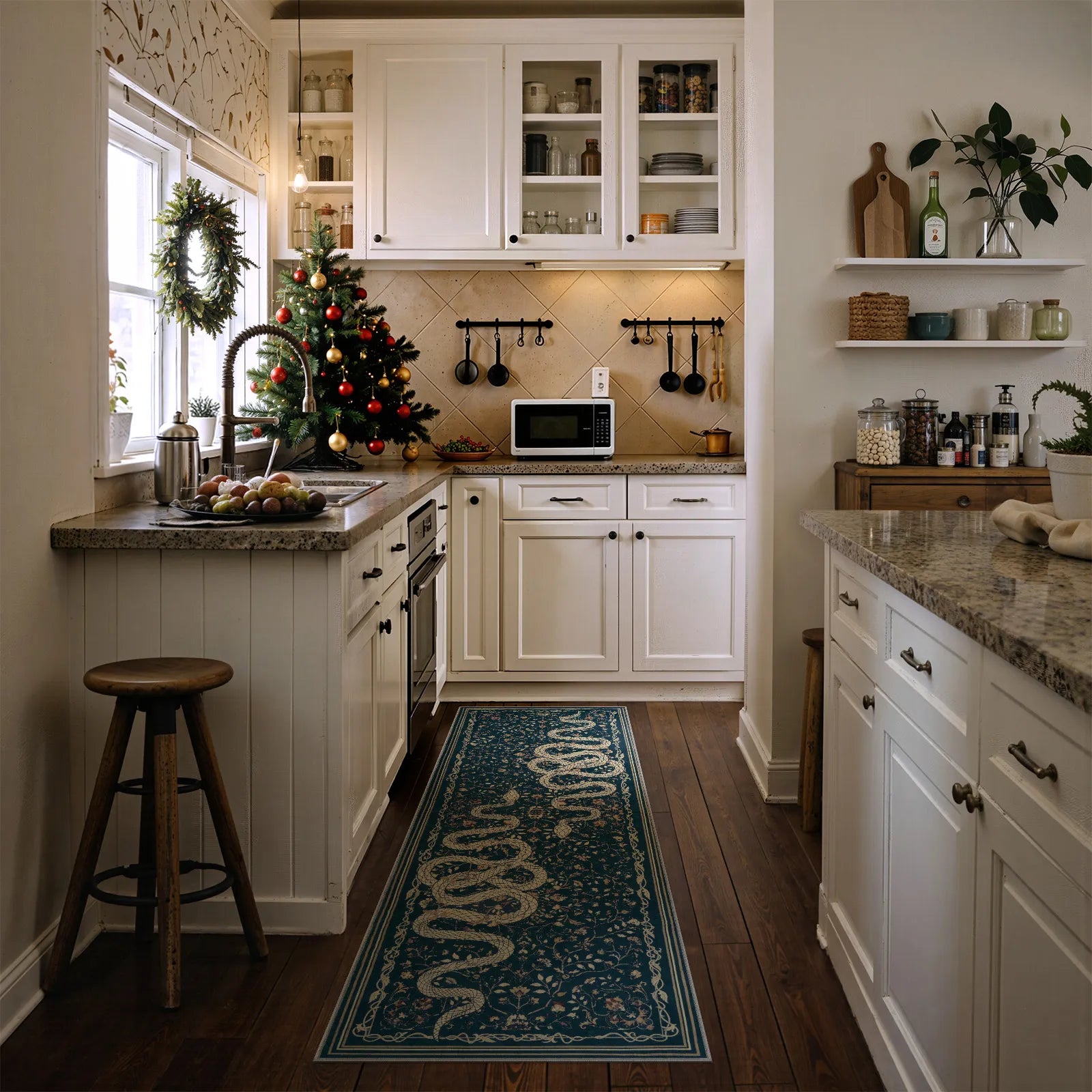 Serpente Washable Mystical Snake Blue Rug Area Rugs Lahome