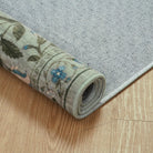 Solace Washable Boho French Elegant Floral Green Rug Rugs Lahome