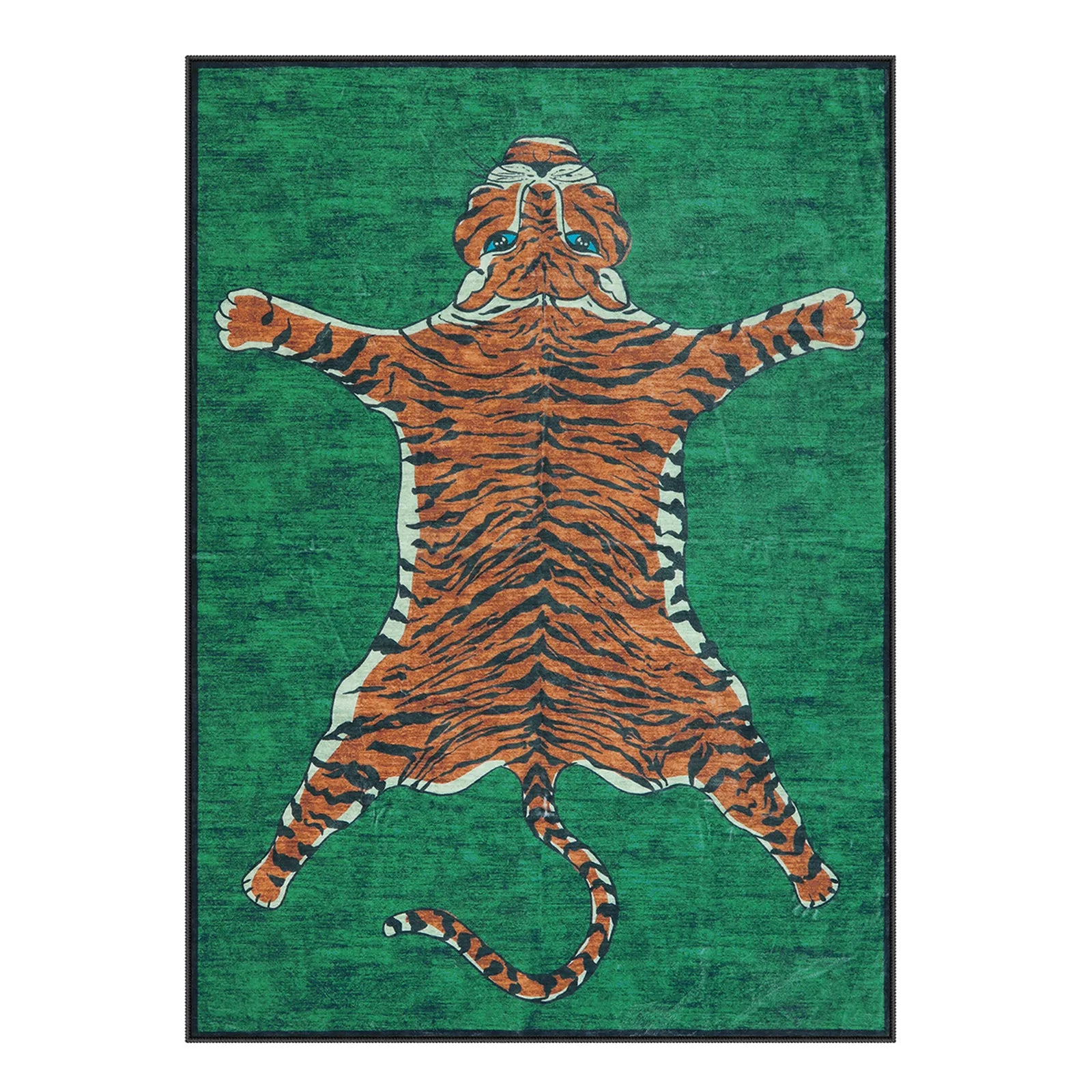 Totem Washable Aesthetic Tiger Green Rug Rugs Lahome