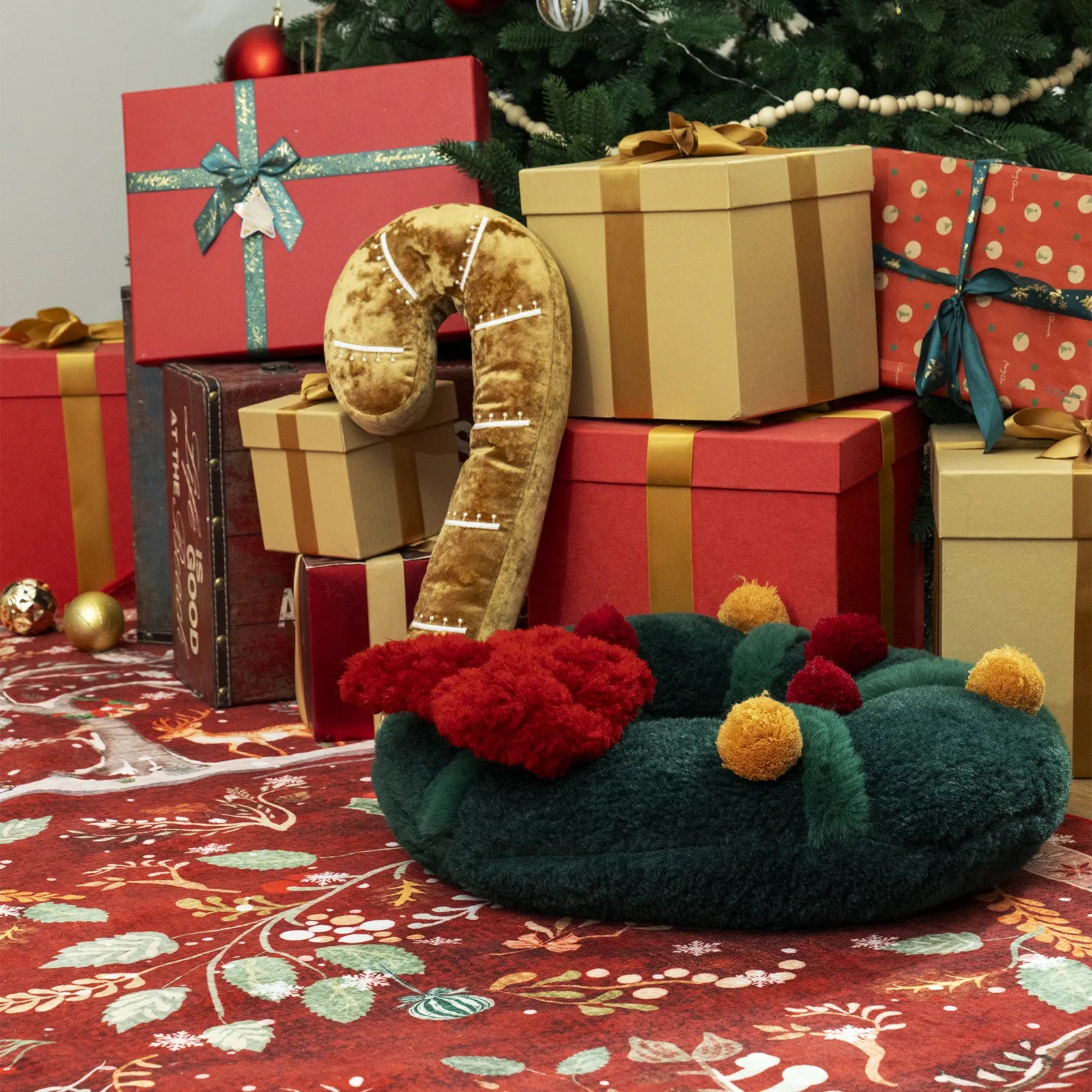 Ulysse Christmas Wreath Plush Pillow Pillow Lahome