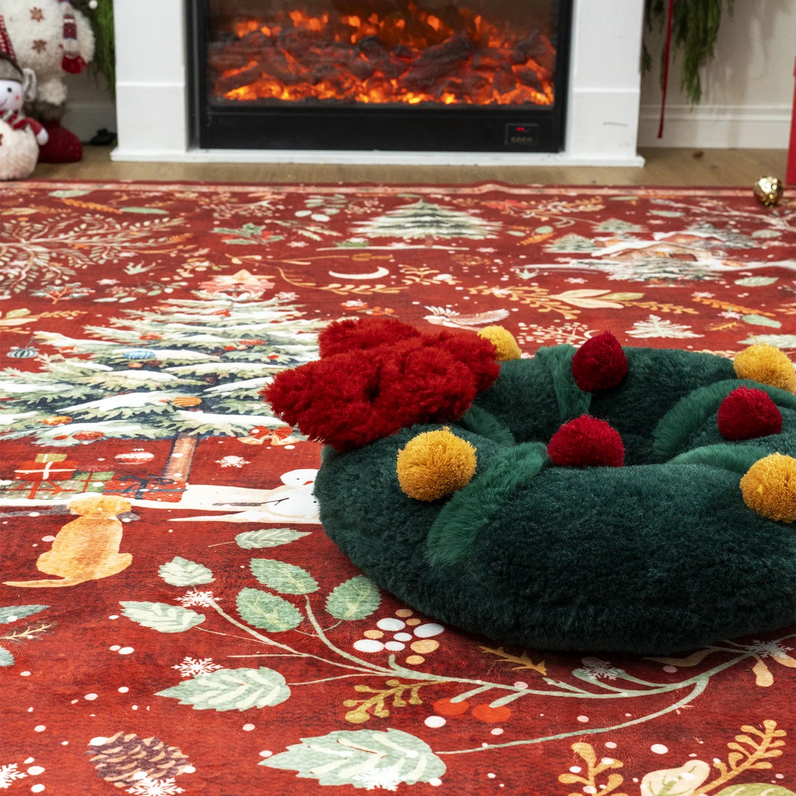 Ulysse Christmas Wreath Plush Pillow Pillow Lahome