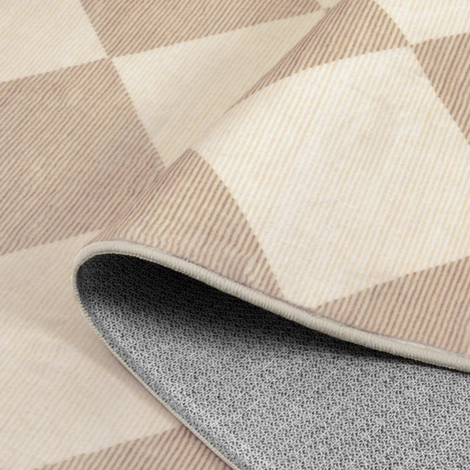 Varell Washable Modern Geometric Checkered Beige Rug Rugs Lahome