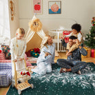 Velours Christmas Washable Tree and Snowflake Green Rug Area Rugs Lahome