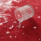 Velours Christmas Washable Tree and Snowflake Red Rug Area Rugs Lahome