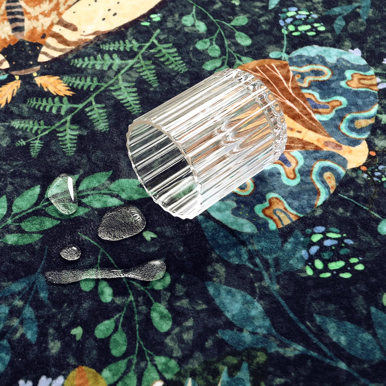 Villette Washable Vintage Botanical Insect Blue Rug Area Rugs Lahome