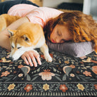 Rosalie Washable Boho Birdsong Floral Garden Black Rug Clearance Rugs Lahome
