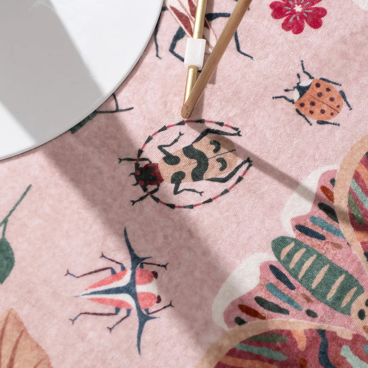 Vionnet Washable Modern Parisian Insect Pink Rug Area Rugs Lahome