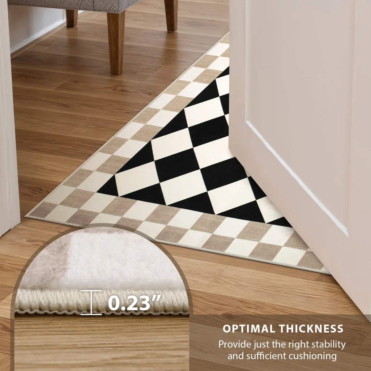 Virginie Washable Modern Checkerboard Black/White Rug Rugs Lahome