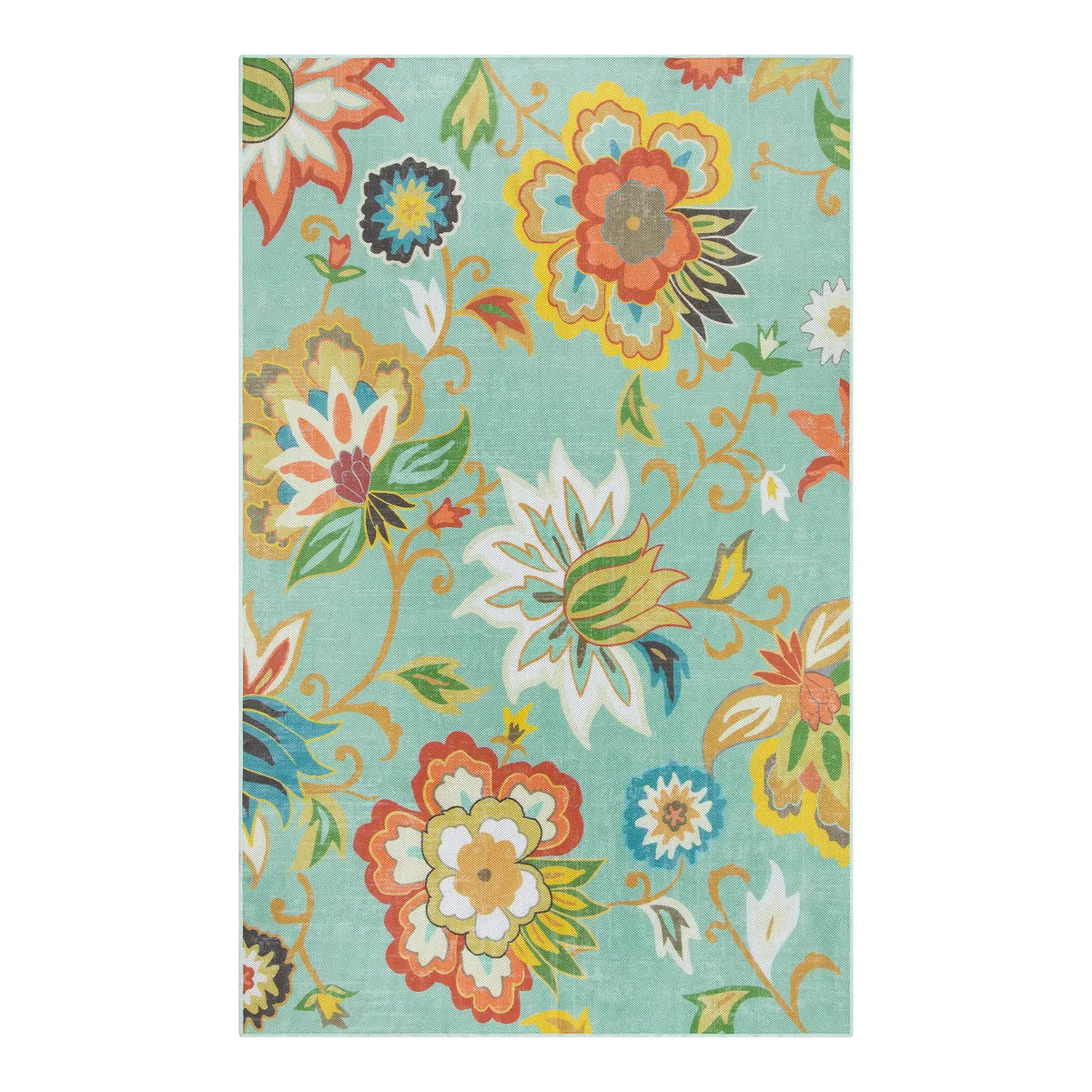Soleil Washable Floral Colorful Indoor Outdoor Rug Outdoor Rugs Lahome
