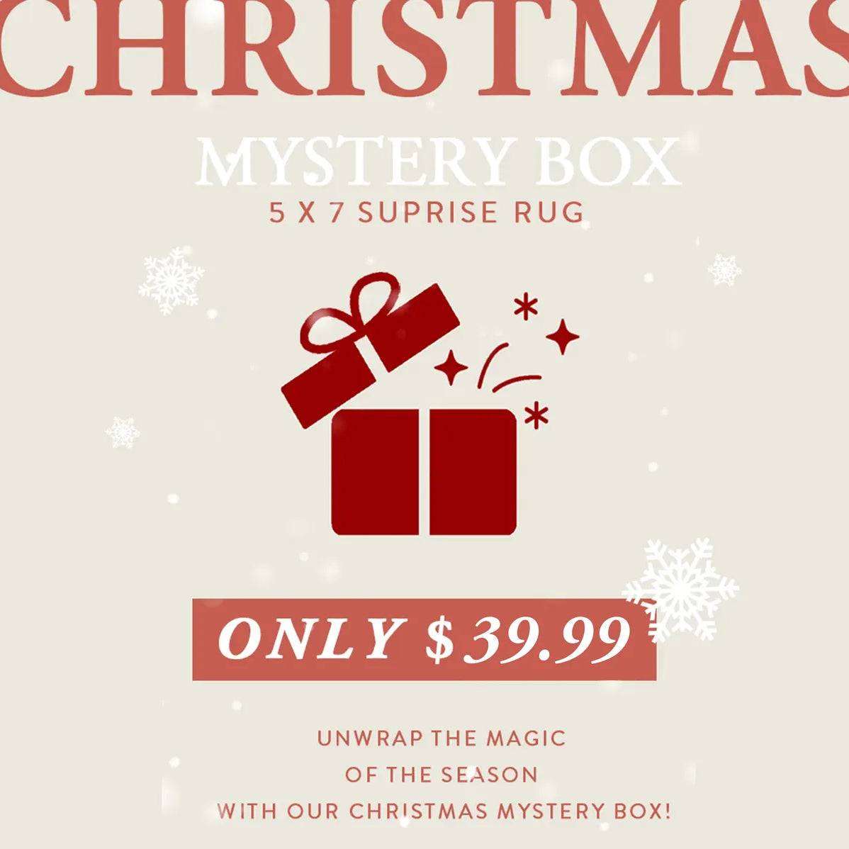 Xmas Mystery Washable Rug Box - Starting at $9.99 Rugs Lahome 5' x 7' - #1