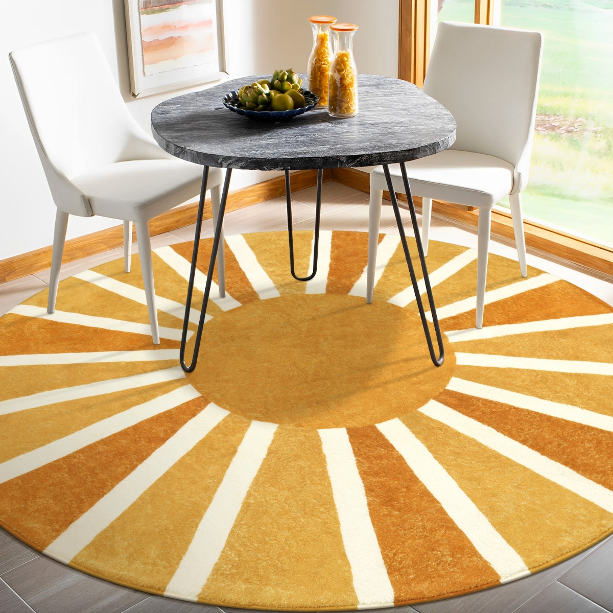 Elora Washable Boho Rainbow Sunshine Print Rug Area Rugs Lahome