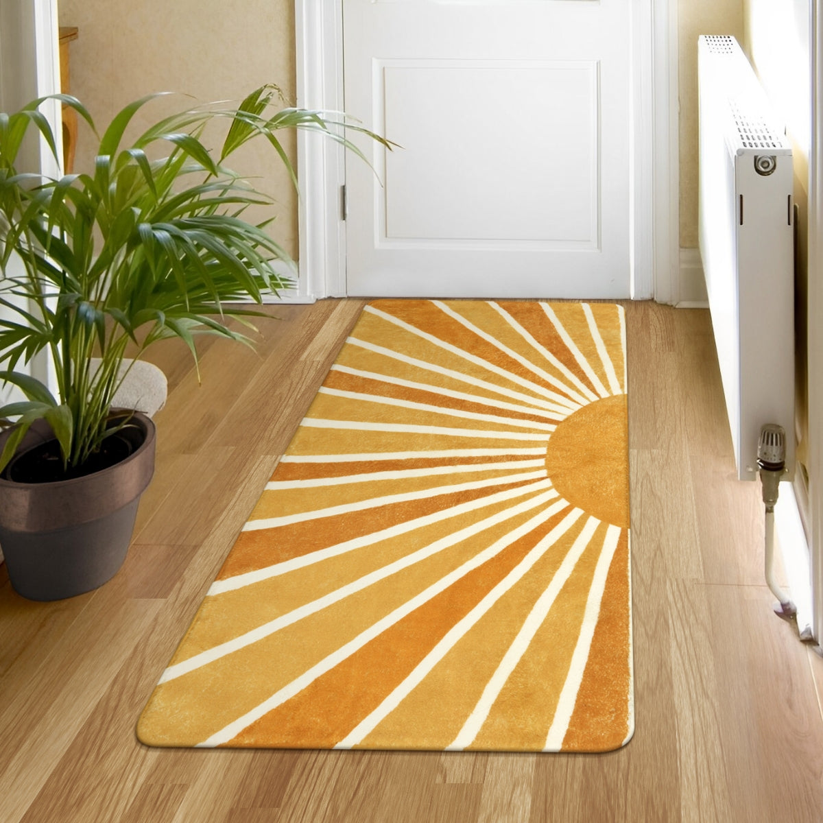 Elora Washable Boho Rainbow Sunshine Orange Round Rug Area Rugs Lahome 2' x 4'