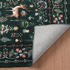 Kylian Christmas Washable Winter Snow House Green Rug Area Rugs Lahome