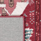Christmas Washable Winter Snow House Red 5x7 Rug Clearance Rugs Lahome
