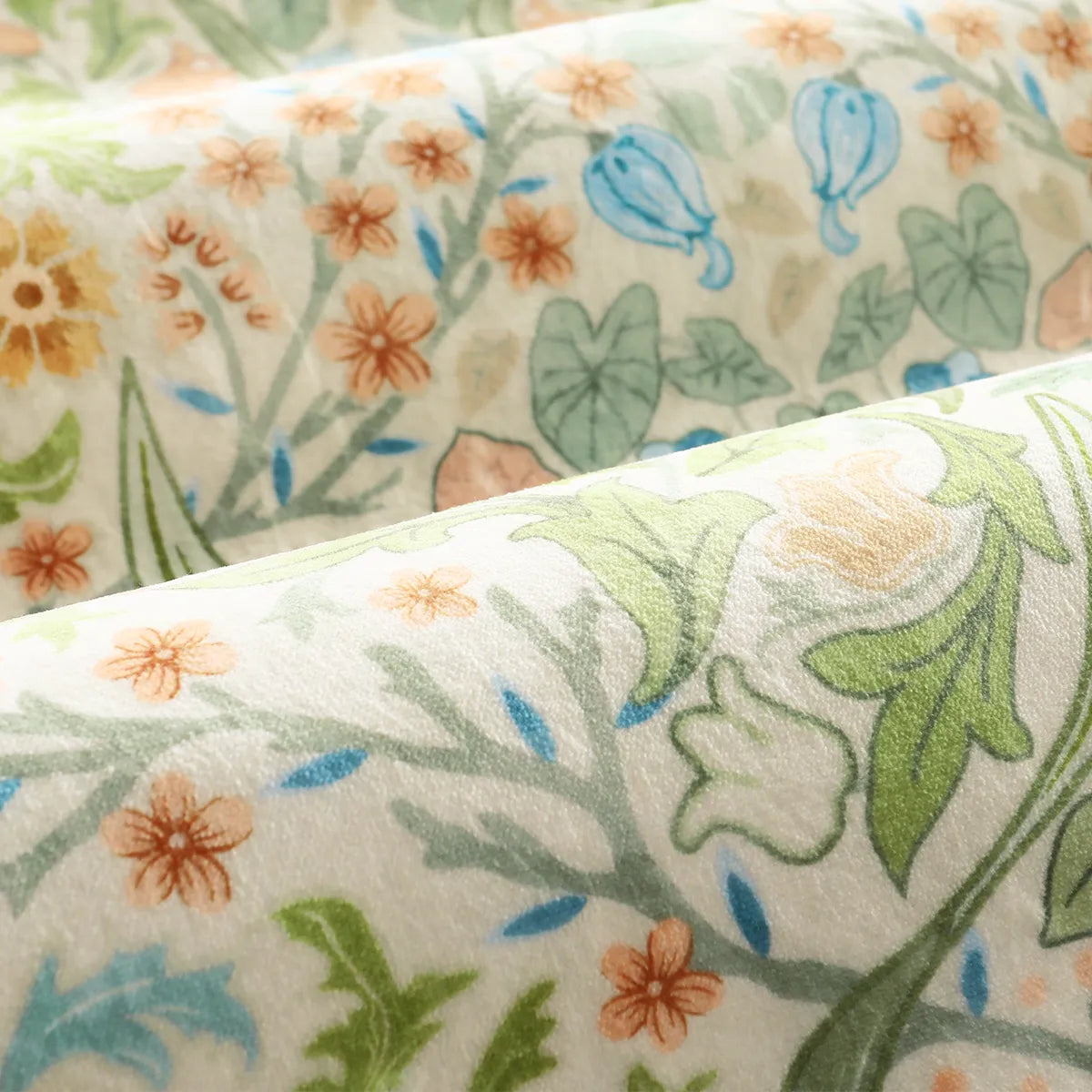 Claude Washable Maximalism Vibrant Floral Light Green Rug Area Rugs Lahome