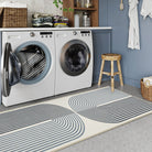 Sarrah Washable Modern Minimalism Rainbow Blue Runner Rug Runner Rugs Lahome