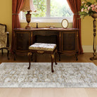 Antinea Washable Vintage Floral Beige Runner Rug Area Rugs Lahome