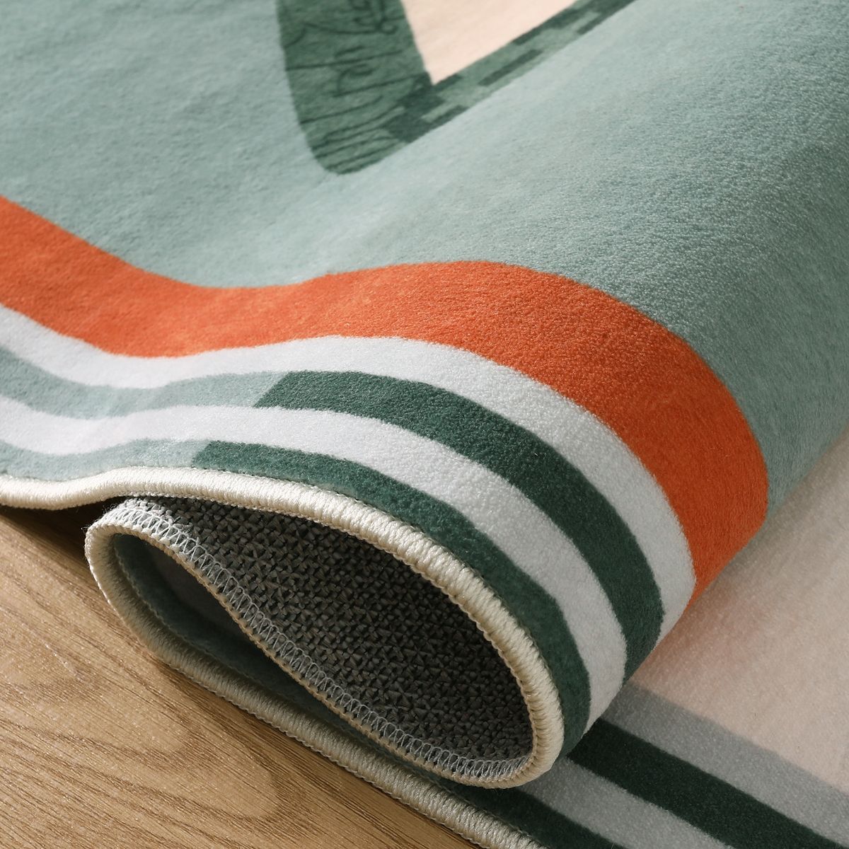 Cecile Washable Contemporary Abstract Art Green Rug Clearance Rugs Lahome