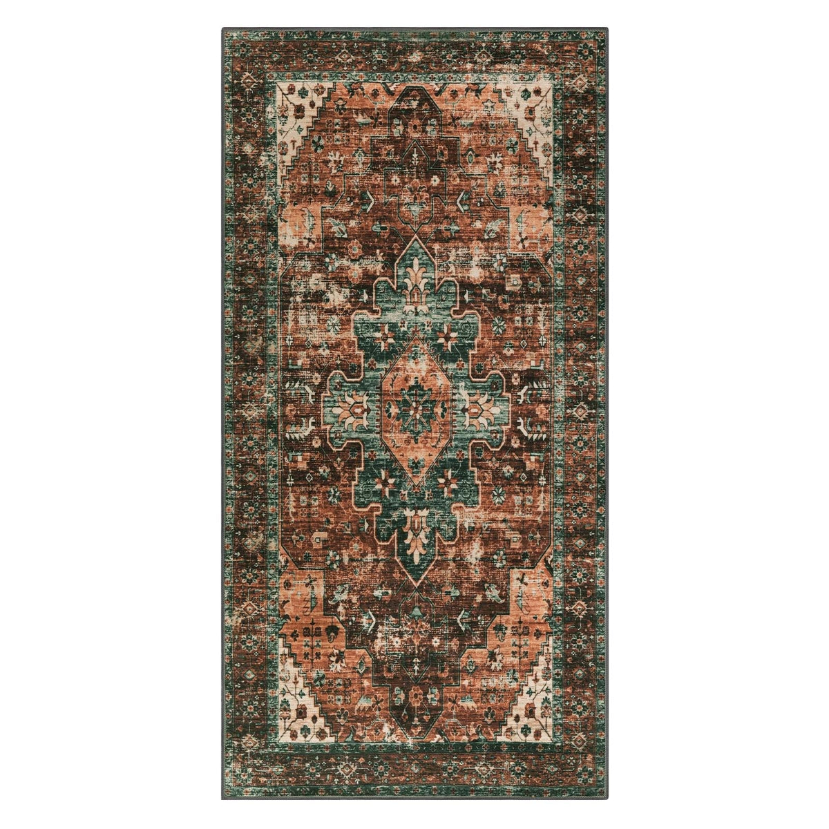 Helene Washable Ultra-Thin Vintage Floral Rug Area Rugs Lahome
