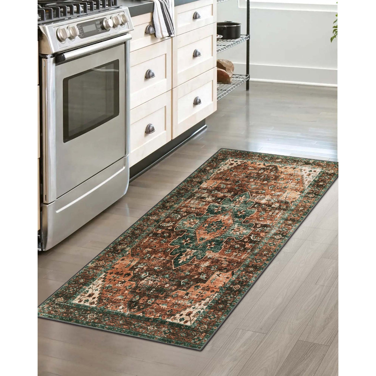 Helene Washable Ultra-Thin Vintage Floral Rug Area Rugs Lahome