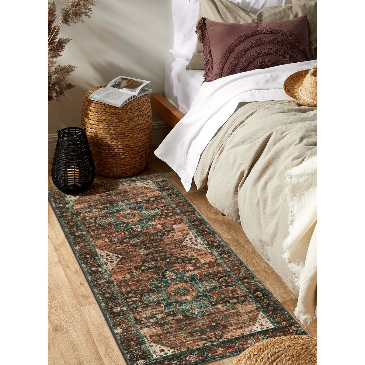 Ultra-Thin Washable Persian Vintage Floral Area Rug