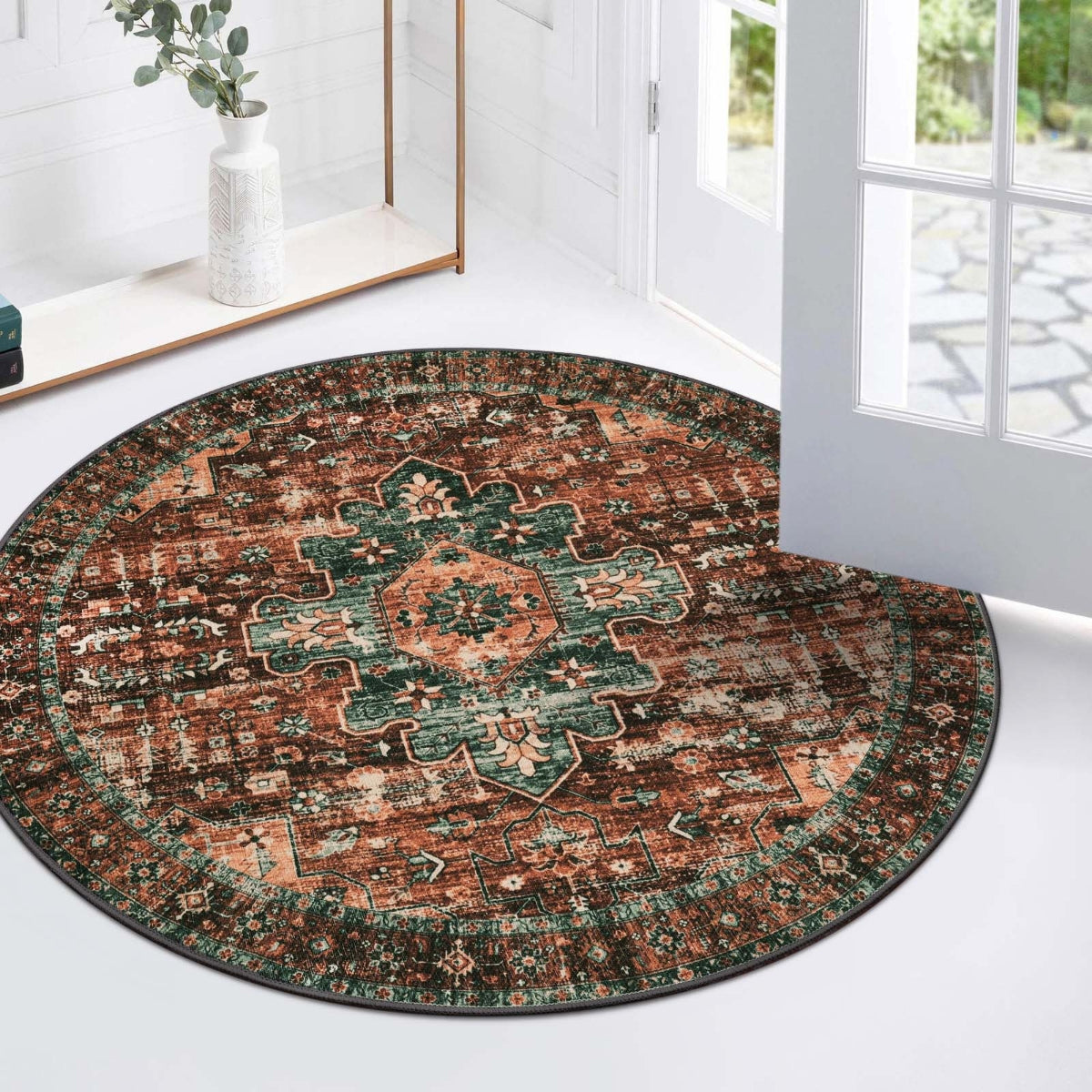 Ultra-Thin Washable Persian Vintage Floral Area Rug