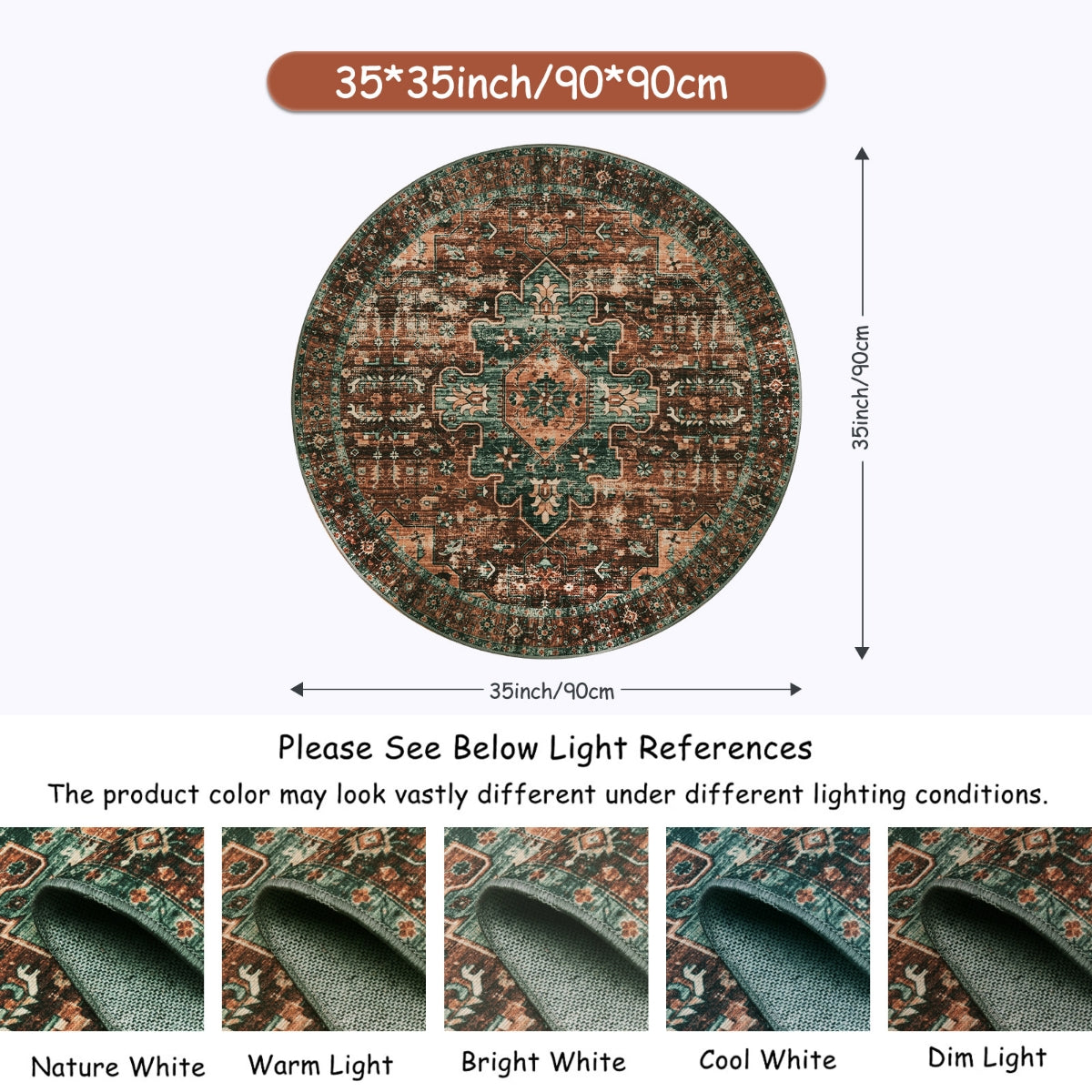 Ultra-Thin Washable Persian Vintage Floral Area Rug