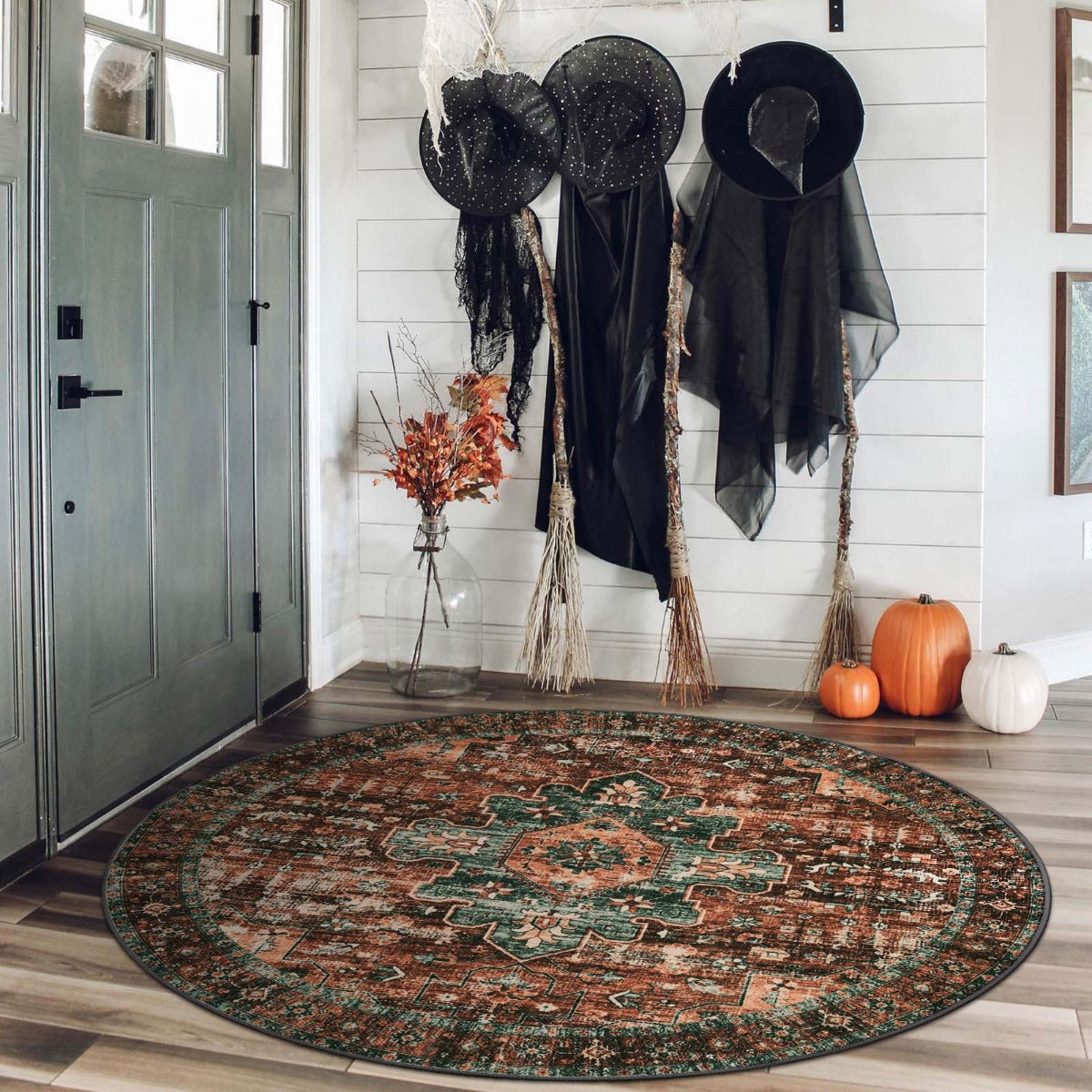 Ultra-Thin Washable Persian Vintage Floral Area Rug