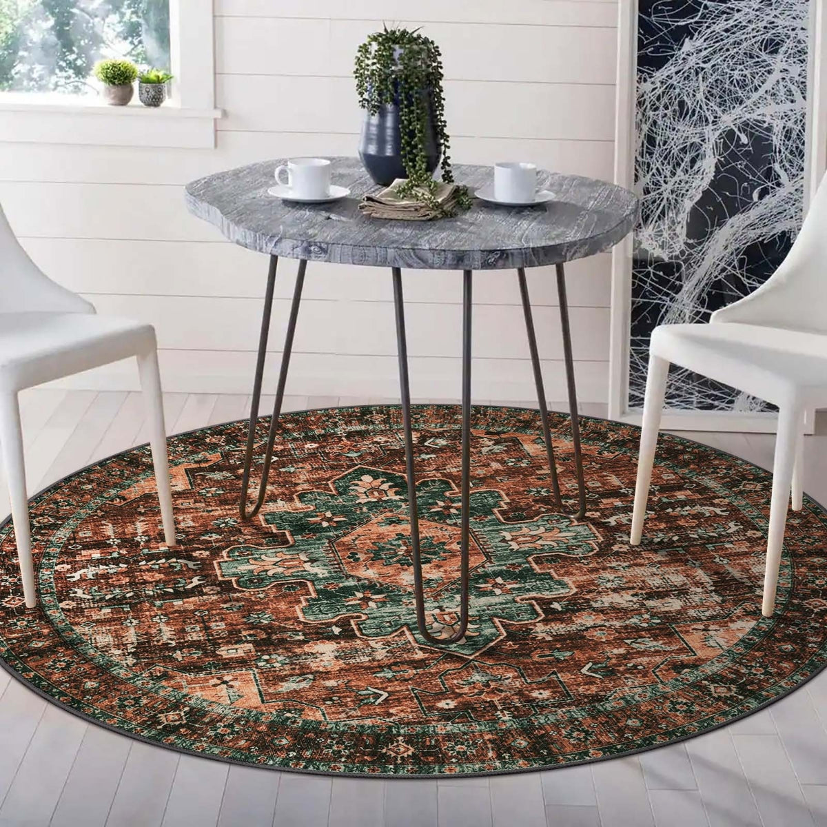Ultra-Thin Washable Persian Vintage Floral Area Rug