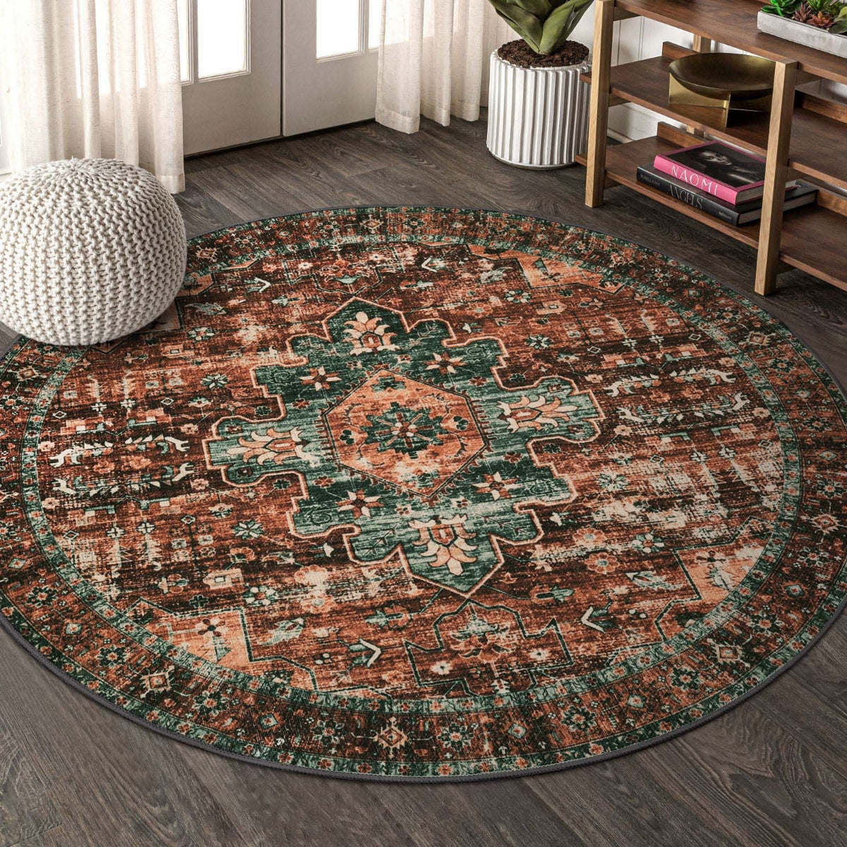 Ultra-Thin Washable Persian Vintage Floral Area Rug